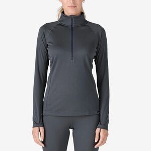 Patagonia Capilene Midweight Zip-Neck Pullover Smolder Blue Grey Sz M